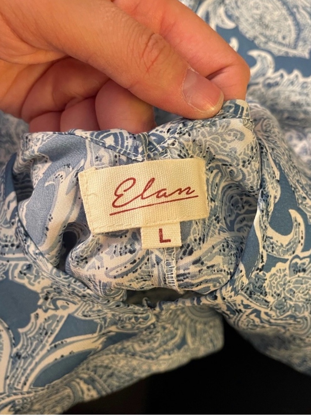 Elan Blue and White Printed Harem Jumpsuit - Picture 6 of 6